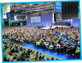 Over 3,000 incoming students at Grand Valley State University attend our presentation as part of their orientation.